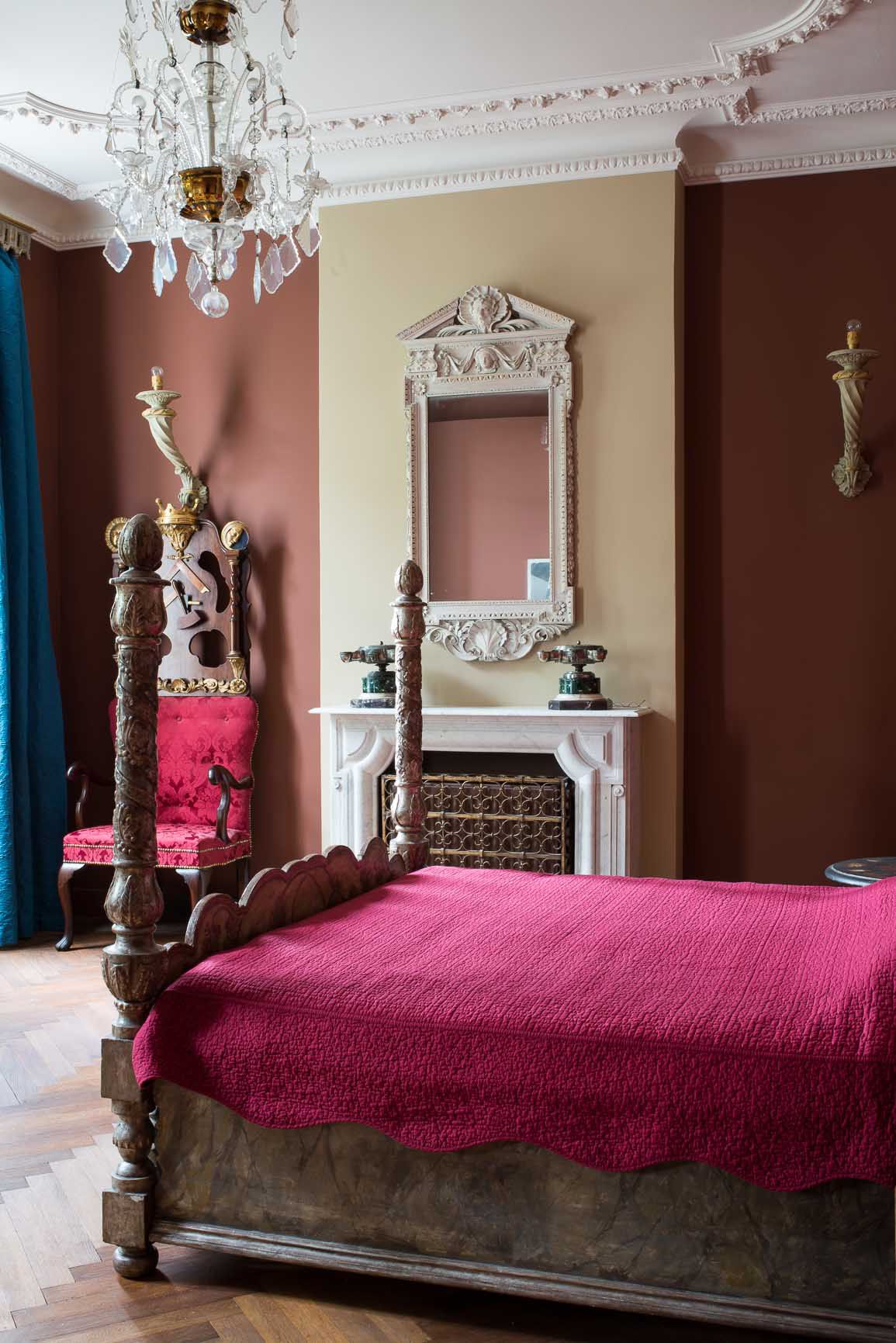 Furniture Bed Bedroom Indoors Room Chandelier and Lamp
